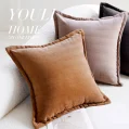 Kf S87ce8b26c7fe4fada78c05955d6f75f1c 45x45cm Brown Light Luxury Throw Pillow Cover Cream Simple Stamping Waist Cushion Cover Decor Home Decorative