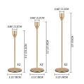 Kf S942cabb0e88b4d029ed3939b9b54c7f3j 3pcs Set Chinese Style Metal Candle Holders Simple Golden Wedding Decoration Bar Party Living Room Decor