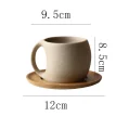 Kf Sfd601a48425e496fb703bf0cdf4cb054u Ceramic Coffee Cups And Saucers Simple Water Cup 220ml Breakfast Milk Oat Drink Mug Exquisite Afternoon