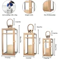 Kf S590e16367cbb45a09723d8ea9391ec7av Set Of 3 Stainless Steel Candle Lantern 19 High Metal Candle Holder With Clear Glass Panels