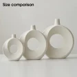 Kf Sc2cd2e323d204215b7befea3bb6d9ff0f Nordic Style Ceramic Donut Vase Modern Home Decoration Elegant Flower Container Simple Office Livingroom Ornaments Table