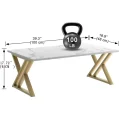 Kf S1b1a84744ffe4f6e8555107514c7b7fck Living Room Table White Center Simple Modern Faux Marble Rectangular Coffee Tables