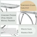 Kf S9229447b0502497c97690a62efab7df3h Bedside Tables Chrome Glass Sofa Table For Living Room Glass Entrance Table With Oval Frames And