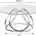 Kf S0a719988be1249588528cfab5cda0bcfi Round Coffee Table Modern Silver Coffee Table Living Room Table With Ring Shaped Frames Glass Coffee