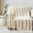 Kf Scfedf54e50a649bab603ed1a078345c67 White Boho Throw Blankets Textured Big Knitted Blankets Chunky Vintage Luxury Throw Bedspread Blanket Cover Manta