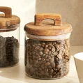 Kf Sdda451cdcfbf45d5a1af6d0182a3a4b9p 650 1100 1800ml Glass Food Storage Tank With Wooden Lid Kitchen Coffee Beans Candy Tea Grains