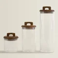 Kf S0a5acdb1f61b400c8db470b6cba5899b9 650 1100 1800ml Glass Food Storage Tank With Wooden Lid Kitchen Coffee Beans Candy Tea Grains