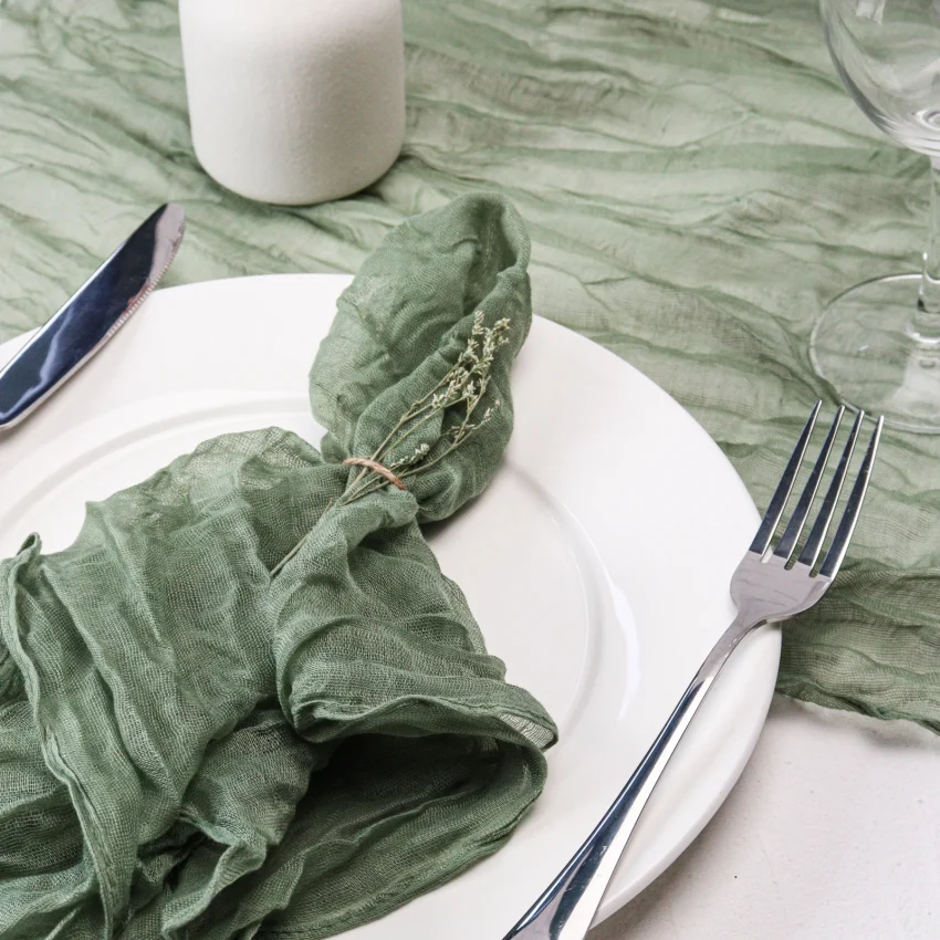 Kf S83f09080cced476fa475410f9239699d9 12pcs Handmade Cheesecloth Napkins Rustic Table Decor For Parties Weddings And Family Dinners