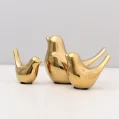 Kf S4dba4a1e24114a88aac06d93f638c641g 1pcs Bird Figurine Nordic Ceramic Gold Color Animal Statue Jewelry Home Decoration Living Room Table Sculptural