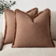 Kf S95bbf194986c474aa653117950fac17et Cotton Cushion Cover 45x45cm Tassel Solid Color Green Throw Pillow Cover Decorative Bed Living Room Sofa