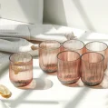 Kf S662a852c0d80488e8d23282f9e8ae9e0e Pack Of 6 Simple Vertical Striped Drinking Whiskey Glass Jars Luxury Ribbed Glass Candle Holder Container