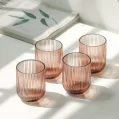 Kf Se055d1e142a54626b8d33603bdd0b0d7k Pack Of 6 Simple Vertical Striped Drinking Whiskey Glass Jars Luxury Ribbed Glass Candle Holder Container