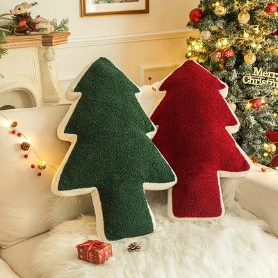 Kf S5447affc077942ebb4c4ffd2e93c58b4f Christmas Tree Cushion Red Green Embroidered Christmas Cushions For Sofa Holiday New Year Decorative Pillows Special