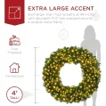 Kf S4f0b3f1eee8e4738a9e978c7e5b2f5c0j 48 Inch Large Artificial Pre Lit Fir Christmas Wreath Decorative Door Mantel With 200 Led Lights