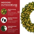 Kf S24d969be119a46f78f8f56f9267944bba 48 Inch Large Artificial Pre Lit Fir Christmas Wreath Decorative Door Mantel With 200 Led Lights