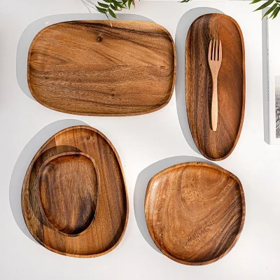 Kf Sb6080ee3bc984e39af2dcfbea3b24904r Solid Wood Dinner Plates Irregular Oval Serving Tray Fruit Dishes Dry Fruit Sushi Tea Tray Bread