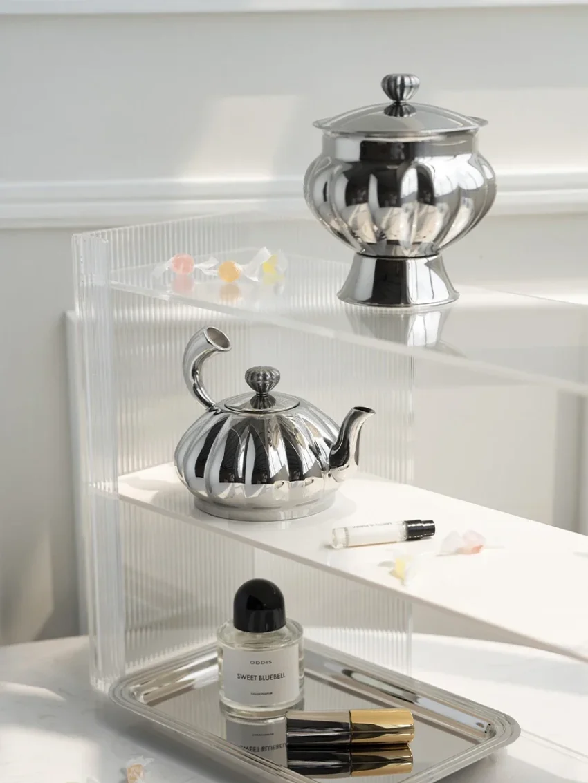 Kf S6033424e1d1f4c458a80c8c0a2f5ed1fe Nordic Luxury Stainless Steel Teapot Retro Sugar Bowl Coffeepot Candy Jar With Lid For Home Decoration
