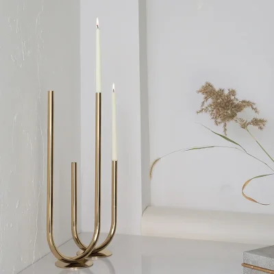 Kf Sb4949af0f36d4bcfb6f1d257d1e7abacg Luxury Gold Candle Holders Metal Creative Modern Candlestick Ornaments Candle Stick Holder Table Centerpieces Home Decoration