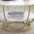 Kf Sd49b4e9309d44d5ca001de58f3e7d5a6i Round Coffee Table 31 5 Inch Modern Coffee Table For Living Room White And Gold Coffee