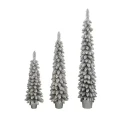 Kf Sb17cb3f32d2e40e3964acb172f62a3324 Flocked Pine Trees Set 3 Pack Galvanized Buckets 3 4 5ft Realistic Snowy Branches Christmas Holiday