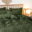 Kf Sb11cdba077294a8cb38704497a802a11m Olive Green Duvet Cover King Size 3pc Boho Tufted Microfiber Bedding Comforter Cover Set All Season