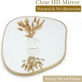 Kf Sbd78081632784b5884613b7f1b142c4bj Perfnique Irregular Wall Mirror Asymmetrical Mirror 28 X20 Golden Wood Framed Mirror For Bathroom Bedroom Living