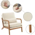 Kf S800c26d279a54c6c820333143ff9ca422 Beige Accent Chairs Set Of 2 Upholstered Mid Century Modern Lounge Fabric Chairs Reading Chairs Side